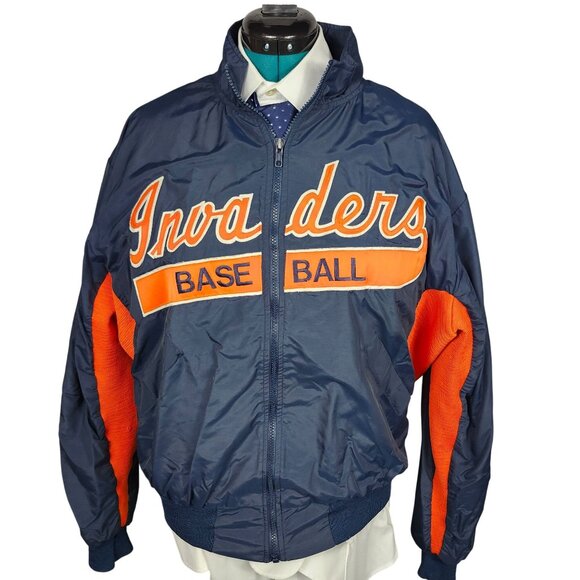 Normandy Invaders Baseball Jacket Navy & Orange XL Parma Ohio - Picture 1 of 9